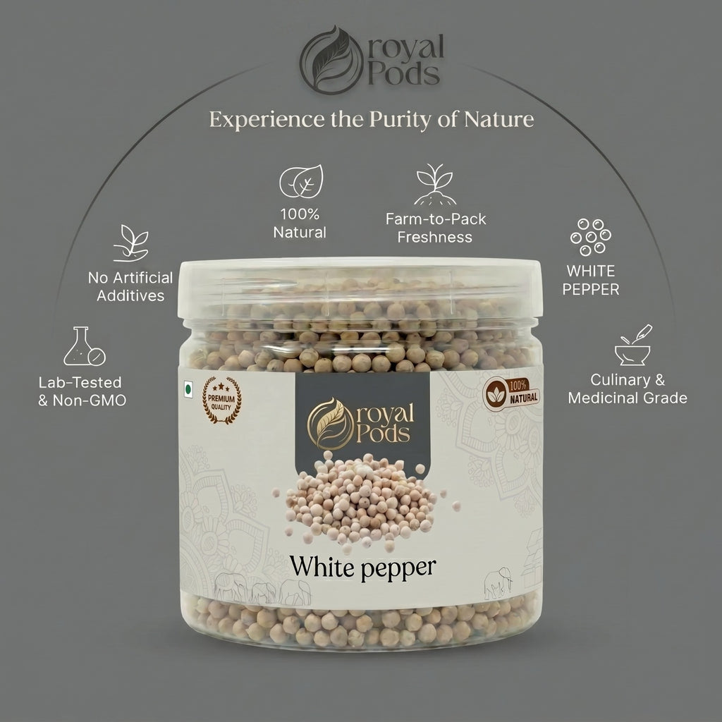 Premium White Pepper (Safed Mirch) | Whole & Aromatic