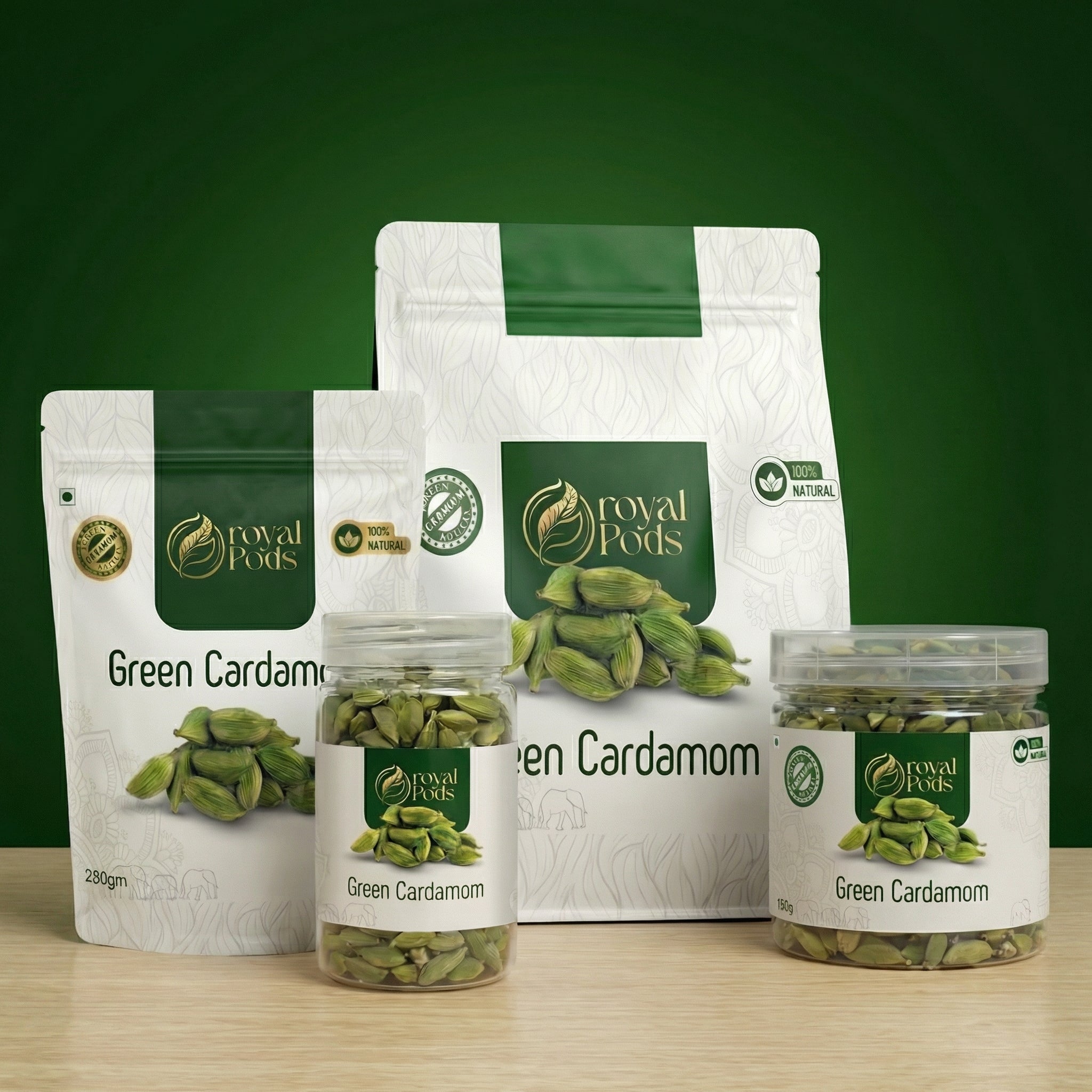 Premium Idukki Green Cardamom (Elaichi) (7-8mm) – Fresh & Aromatic