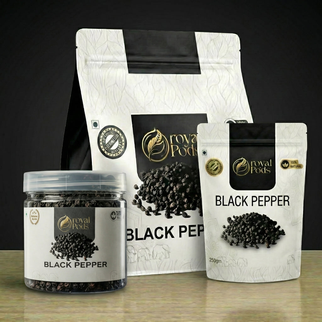 Premium Idukki Black Pepper (Farm Fresh & Bold Grade)